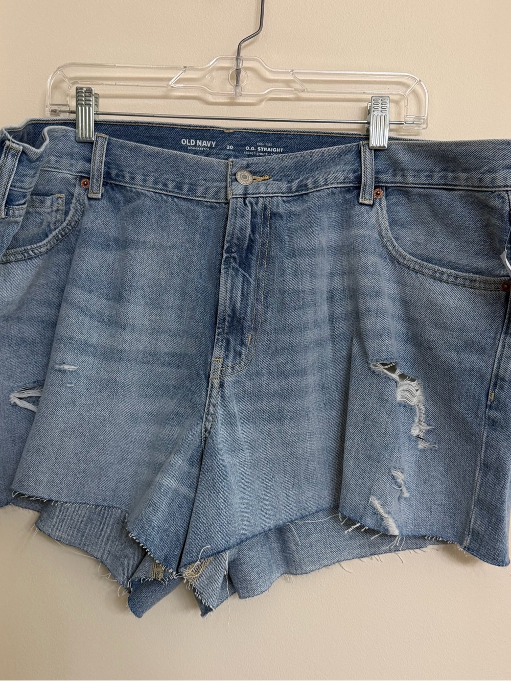 Old Navy Light Blue Frayed Denim Cutoff Shorts